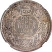 NGC Graded Silver One Rupee Coin of King George V of Bombay Mint of 1922.