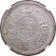 NGC Graded Silver One Rupee Coin of King George VI of Lahore Mint of 1944.