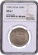 NGC MS 62 Graded Silver One Rupee Coin of King George VI of Lahore Mint of 1945.