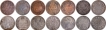 Set of Fourteen Silver, Copper, and Bronze Coins of Different denominations of British India.