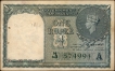 N Prefix One Rupee Banknote of King George VI Signed by C E Jones of 1944.