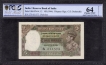 PCGS 64 Choice UNC Details Graded Five Rupees Banknote of King George VI Signed by C.D. Deshmukh of 1944.