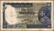 Ten Rupees Bank Note of King George VI Signed by J B Taylor of 1938.