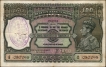 One Hundred Rupees Banknote of King George VI Signed by J B Taylor of 1938 of Madras Circle.