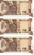 UNC 3 Error Ten  Rupees Banknotes Signed by Urjit R Patel of Republic India of 2018.