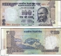 Cutting and Extra Paper Error One Hundred Rupees Banknote Signed by Raghuram G Rajan of Republic India of 2014.