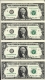 One Dollar Four Banknotes Uncut Sheet of United States of America of 2009.