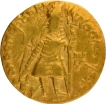 Gold Dinar Coin of Vasudeva I of Kushan Dynasty of Oesho type.