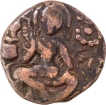 Copper Dinar Coin of Toramana II of Kidara of Kashmir.