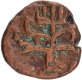 Plant with leaves type Copper Kasu Coin Nawab of Arcot.