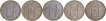 Lot of Five Silver Rupee Coins of Mir Mahbub Ali & Mir Usman Ali of Hyderabad State.