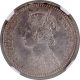 NGC MS 61 Graded Silver Quarter Rupee Coin of Victoria Empress of Calcutta Mint of 1890.