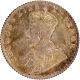 Silver Quarter Rupee Coin of King George V of Bombay Mint of 1915 with Toning.