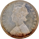  Silver One Rupee Coin of Victoria Empress of Bombay Mint of 1880 with Toning.