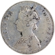 B Raised Silver One Rupee Coin of Victoria Empress of Bombay Mint of 1885.