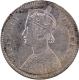 C Incused Silver One Rupee Coin of Victoria Empress of Calcutta Mint of 1885.