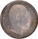 Silver One Rupee Coin of King Edward VII of Calcutta Mint of 1906 with Toning and Ghost Impression.