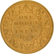 Extremely  Rare Gold One Mohur Coin of Victoria Empress of Calcutta Mint of 1891.