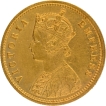 Extremely  Rare Gold One Mohur Coin of Victoria Empress of Calcutta Mint of 1891.