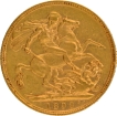 1893 Gold Sovereign Coin of Victoria Queen of United Kingdom.