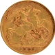 Gold Half Sovereign Coin of King Edward VII of United Kingdom of 1908.