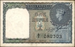 Black Serial Numbred One Rupee Banknote of King George VI Signed by C E Jones of 1944.