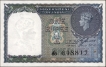 One Rupee Banknote of King George VI Signed by C E Jones of the year 1944.