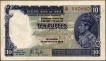 Ten Rupees Banknote of King George VI Signed by J B Taylor of the year 1938.