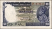 Ten Rupees Banknote of King George VI Signed by J B Taylor of 1938.