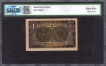 PMCS  Graded 55 AUNC  One Rupee Banknote Signed by G S Melkote of Hyderabad State of 1946.