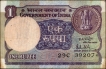 Serial Number Printing Error One Rupee Banknote Signed by R N Malhotra of Republic India of 1981.