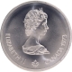 Silver Ten Dollars Coin of Queen Elizabeth II of Montreal Olympics of Canada of 1976.