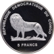 Proof Five Francs of Democratic Republic of Congo.