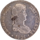 Silver Eight Reales Coin of Fernando VII of Spain of 1821.