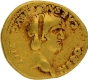 A Very Rare Gold Aureus Coin of Roman Empire King Nero to Right Facing in Very Fine Condition.