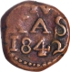 Indo-Danish Tranquebar  Christian VIII   Copper Four Cash Coin  1842.