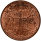 Scarce Uncirulated Copper One Quarter Anna Coin of East India Company of Birmingham Mint of 1858.