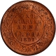 Gem Uncirculated Copper One Quarter Anna Coin of Victoria Empress of Calcutta Mint of 1891.