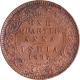 Copper One Quarter Anna Coin of Victoria Empress of Calcutta Mint of 1897 with Toning.