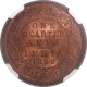 Scarce Copper One Quarter Anna Coin of Victoria Empress of Calcutta Mint of 1899.