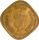 Scarce Large Four Nickel Brass Two Annas Coin of King George VI of Bombay Mint of 1944.