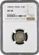 Scarce NGC AU 58 Graded Silver Quarter Rupee Coin of King Edward VII of Calcutta Mint of 1906.