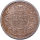 Silver Quarter Rupee Coin of King George V of Calcutta Mint of 1912 with Toning.