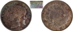 Very Scarce Continuous Legend Victoria Queen Double Struck I Silver One Rupee Coin of Calcutta Mint of 1840.