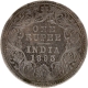 Rare Silver One Rupee Coin of 1893 (3 over 2) of Victoria Empress of Bombay Mint.