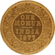 Very  Rare Gold One Mohur Coin of Victoria Empress of Calcutta Mint of 1877.