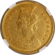 Extremely Rare NGC AU Graded Gold One Mohur Coin of Victoria Empress of Calcutta Mint of 1889.