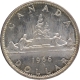 Silver One Dollar Coin of Queen Elizabeth II of Canada of 1966.