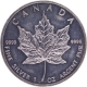 Silver Five Dollars Coin of Queen Elizabeth II of Canada of 1988.