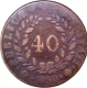 Copper Forty Reis Coin of Portugal of 1930.